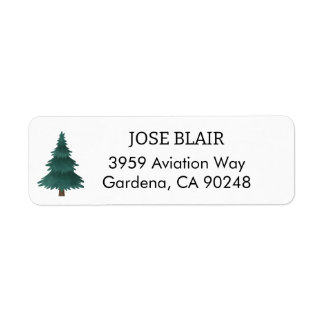 Modern Merry Christmas Return Address Return Address Label