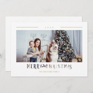 Modern Merry Christmas Typography Custom Photo