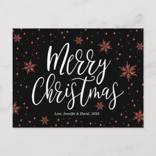 Modern Merry Christmas Typography Postcard
