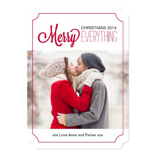 Modern Merry Everything Christmas Photo Cards
