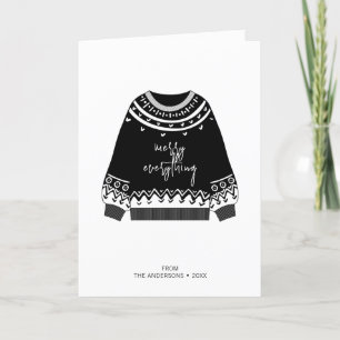 Modern Merry Everything Christmas Sweater Holiday 