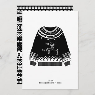 Modern Merry Everything Christmas Sweater Holiday Card
