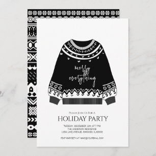 Modern Merry Everything Christmas Sweater Holiday Invitation