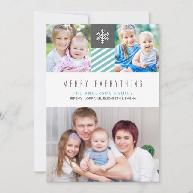 Modern Merry Everything Holiday Photo Cards (Front)