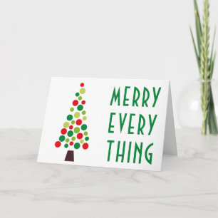 Modern Merry Everything  Holiday Tree Christmas Card
