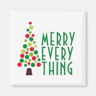 Modern Merry Everything  Holiday Tree  Magnet