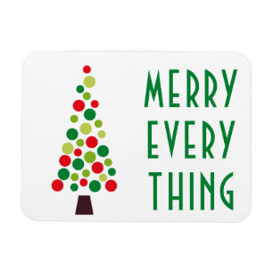 Modern Merry Everything  Holiday Tree   Magnet
