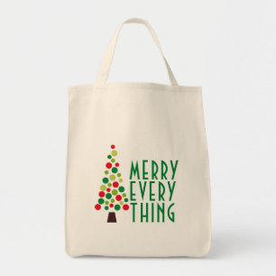 Modern Merry Everything Holiday Tree Tote Bag