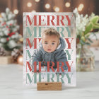Modern Merry Holiday Photo Card