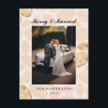 Modern Merry Married customer specific photo  Holiday Postcard<br><div class="desc">"Merry Married" Christmas,  customer specific photo holiday postcard.</div>