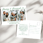 Modern Merry & Married Wedding Photo Christmas  Holiday Postcard<br><div class="desc">Send festive holiday greetings with our Modern Merry & Married Wedding Photo Christmas Holiday Postcard! Featuring a cherished wedding photo alongside the joyful Merry & Married message in sleek, modern typography, this postcard beautifully captures the warmth of your first holiday season as newlyweds. The clean, elegant design allows your photo...</div>