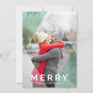 Modern Merry Overlay Holiday Photo Card