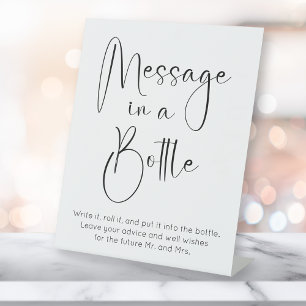 Modern Message In A Bottle Wedding Guest Book Pedestal Sign