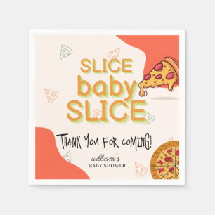 Modern Messy Slice Baby Slice Pizza Baby Shower Napkin