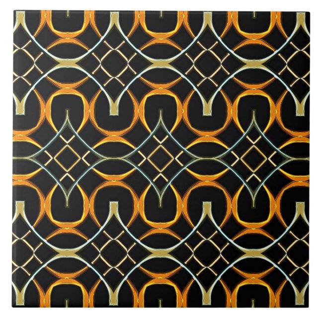 Modern metal Celtic knots pattern Ceramic Tile (Front)