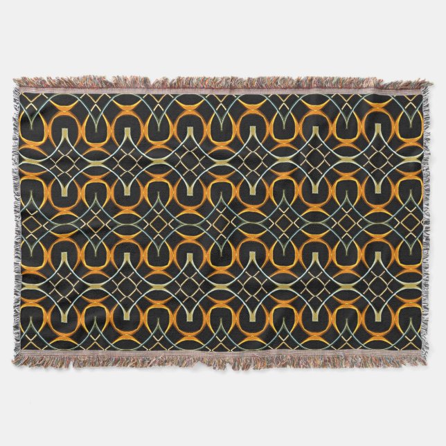 Modern metal Celtic knots pattern Throw Blanket (Front)