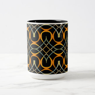 Modern metal Celtic knots pattern Two-Tone Coffee Mug