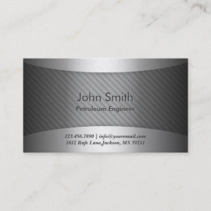 Modern Metal Petroleum Engineer Business Card