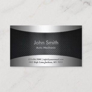 Modern Metal Professional Auto Mechanic Repair Business Card