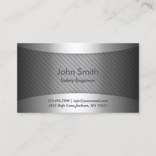 Modern Metal Safety Engineer Business Card