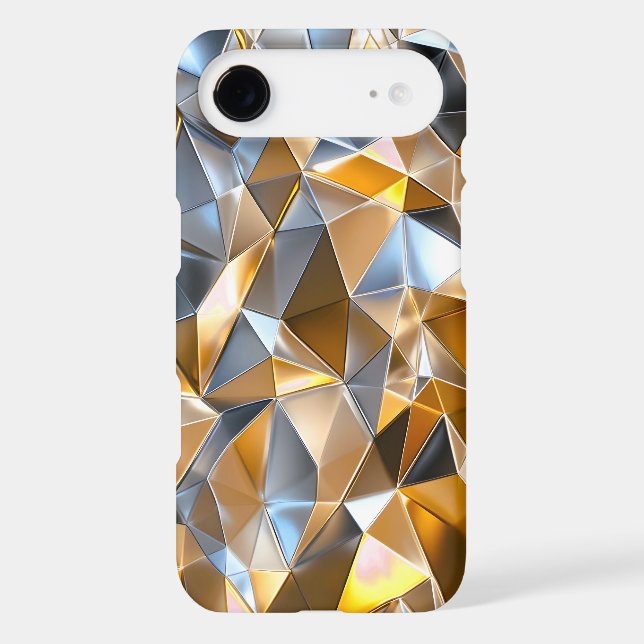 Modern Metallic Abstract Gold Silver Geometric (Back)