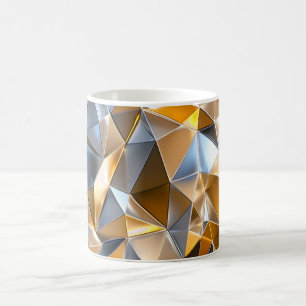 Modern Metallic Abstract Gold Silver Geometric Coffee Mug