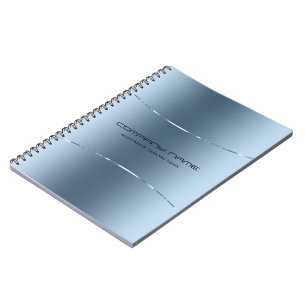 Modern Metallic Blue Stainless Steel Look 2 Notebook