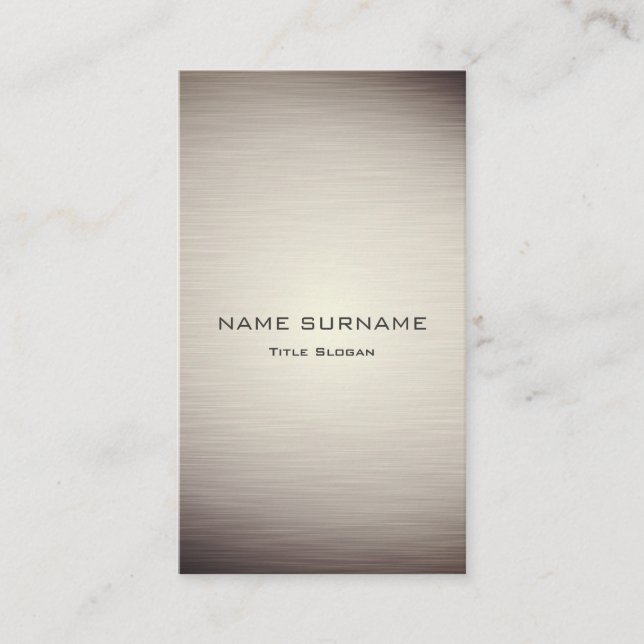 Modern Metallic Brown Gold Vertical Business Card (Front)