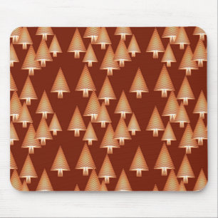 Modern metallic Christmas trees - copper Mouse Pad
