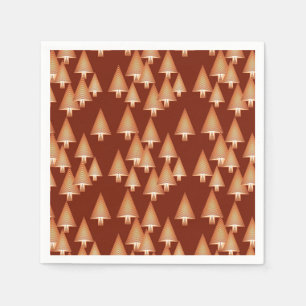 Modern metallic Christmas trees - copper Napkin