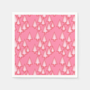 Modern metallic Christmas trees - coral pink Napkin