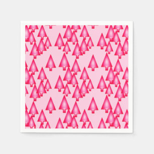 Modern metallic Christmas trees - fuchsia pink Napkin