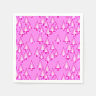 Modern metallic Christmas trees - orchid pink Napkin