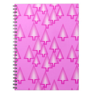 Modern metallic Christmas trees - orchid pink Notebook
