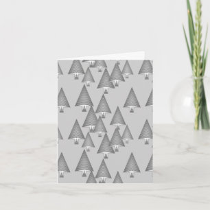Modern metallic Christmas trees - silver grey Holiday Card