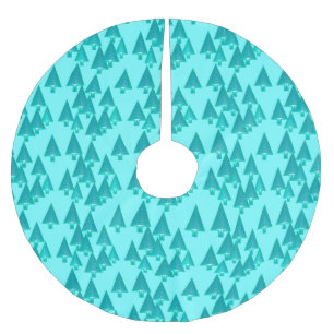 Modern metallic Christmas trees - turquoise Brushed Polyester Tree Skirt