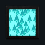 Modern metallic Christmas trees - turquoise Gift Box<br><div class="desc">Mid-Century Modern 3-d metallic-look Christmas trees in a silky,  striped gradient - pale to dark turquoise striped trees on an aqua / aquamarine background</div>