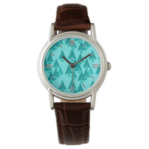 Modern metallic Christmas trees - turquoise Watch