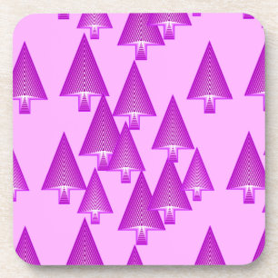 Modern metallic Christmas trees - violet Coaster
