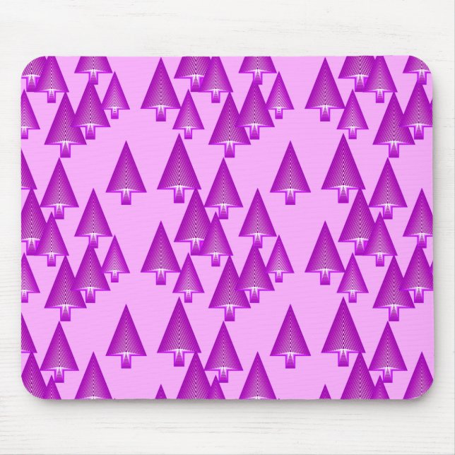 Modern metallic Christmas trees - violet Mouse Pad (Front)