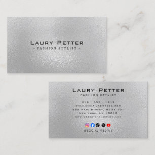 Modern Metallic Design Stainless Steel Look Business Card