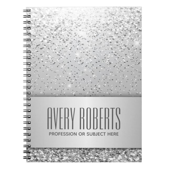 Modern Metallic Elegant silver Notebook (Front)