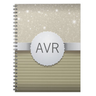 Modern Metallic Elegant White Gold Notebook