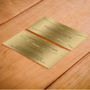 Modern Metallic Faux Gold Stainless Steel Look Business Card