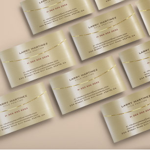 Modern Metallic Faux Gold Stainless Texture Business Card