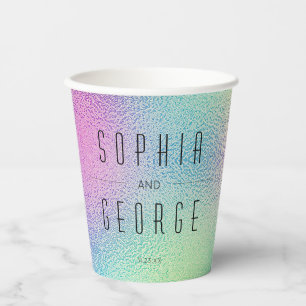 Modern Metallic Foil Wedding Bridal Shower Paper C Cups
