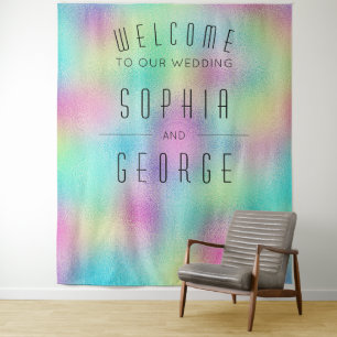 Modern Metallic Foil Wedding Decor Backdrop Tapestry
