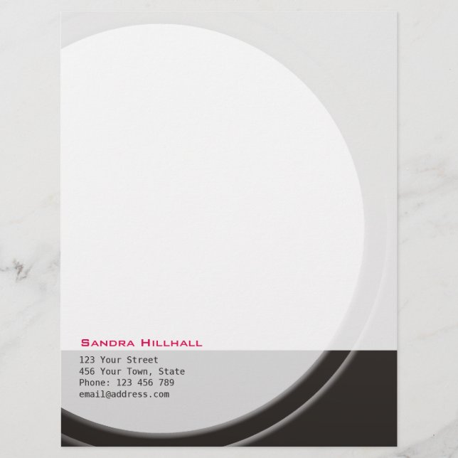 Modern Metallic Geometrical any Text and Colour Personalised Letterhead (Front)