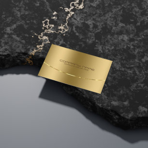 Modern Metallic Gold Design Stainless Steel Look Business Card