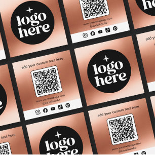 Modern Metallic Logo QR Business Card